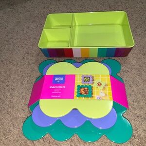 2PC-Bundle: Tabitha Brown  Snack Trays 1-1PC Snack Tray And 1-3PC Snack Tray Set